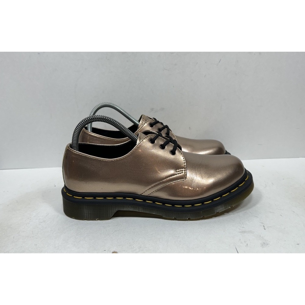 Dr. Martens Vegan 1461 Women's Size 8 Chrome Rose Gold Metallic Shoes 24864